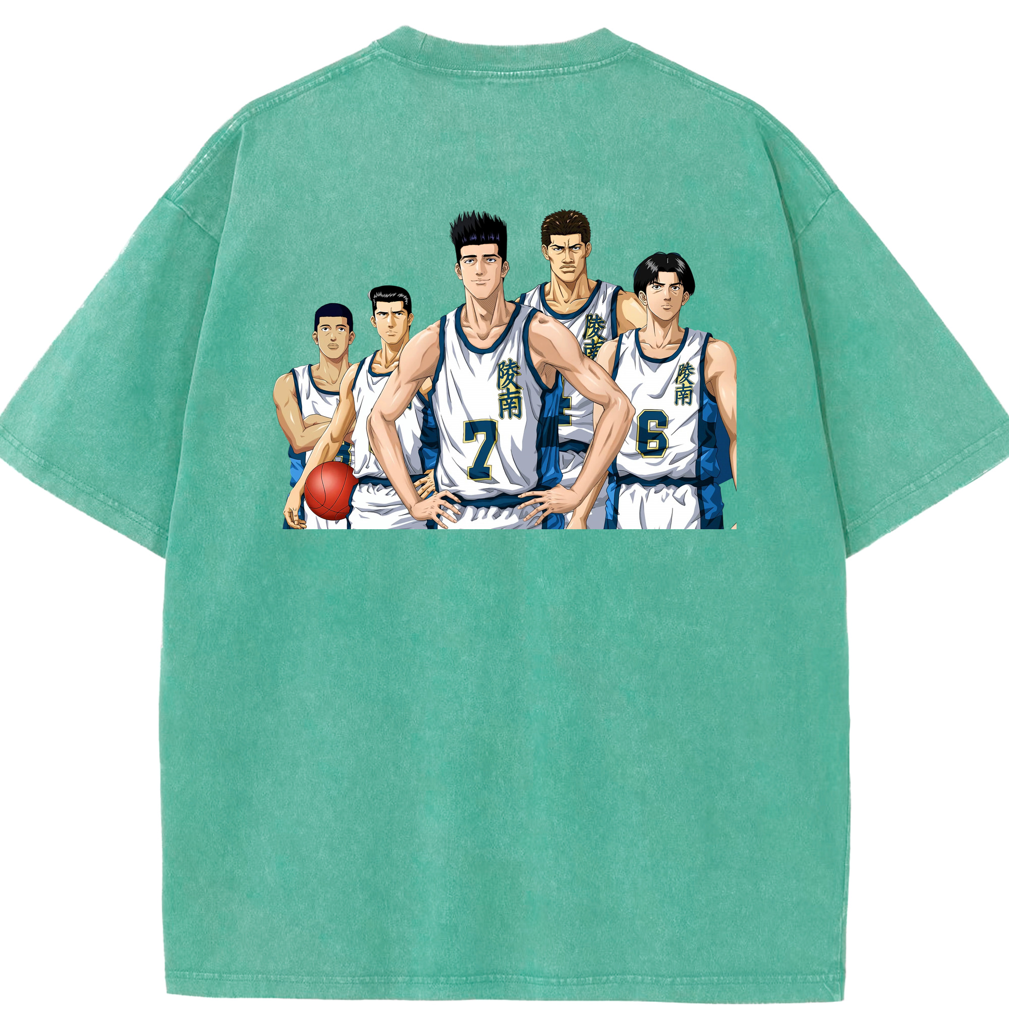 SLAM DUNK／スラムダンク 綿100% ヴィンテージ風 半袖Tシャツ（背面プリント）